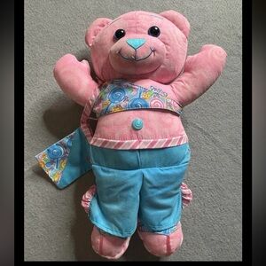 Vintage 18" Doodle Bear Pink and Blue No Marker Bear ONLY 1994/2004 Reuse Wash